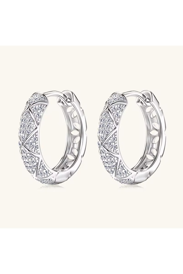 Special Series Zircon Stone Large Steel Hoop Earrings