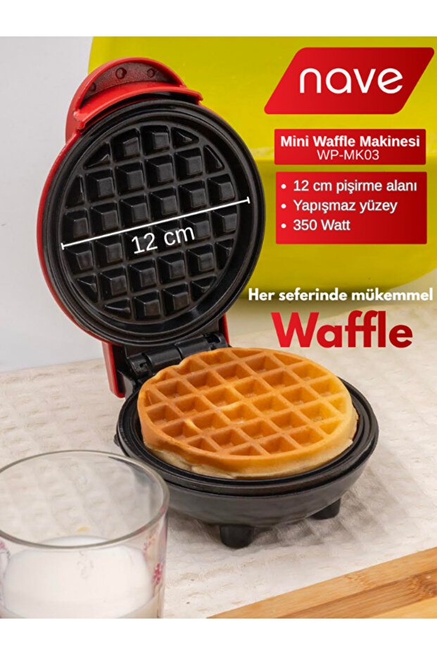 Wp-Mk03 Mini Waffle Machine Red Diameter 12cm - 1