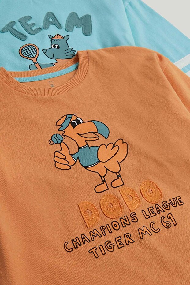 طقم بيجامات جامعية مكون من قطعتين - 5