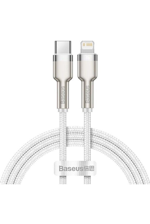 Cablu USB tip C/Lightning, 20W, 1m, alb - 1