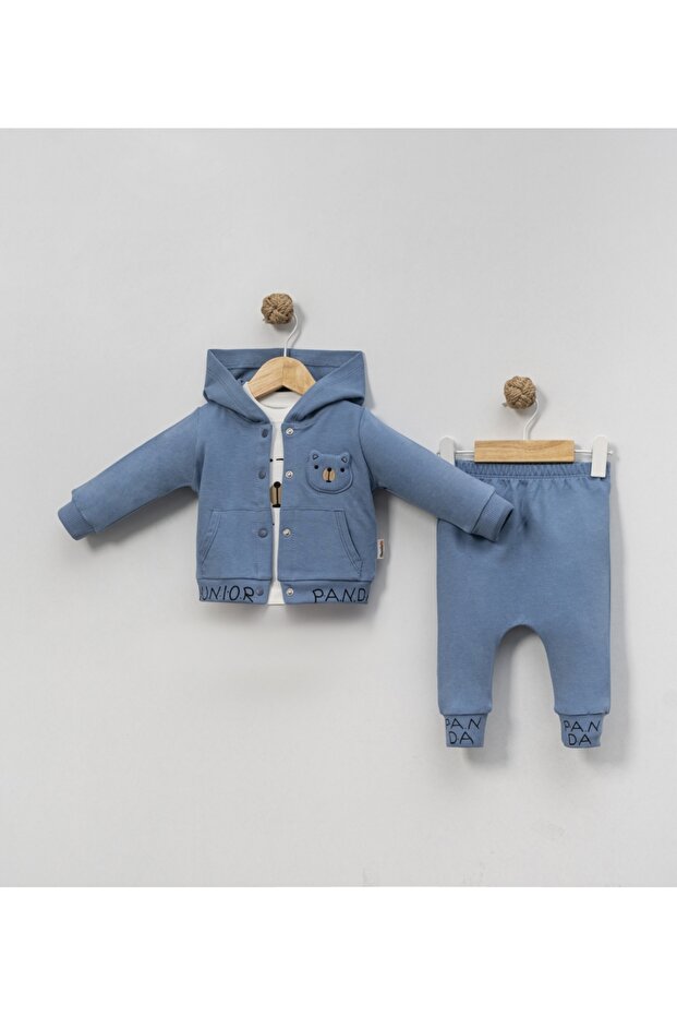 Junior Panda Printed 3-Piece Baby Boy Set