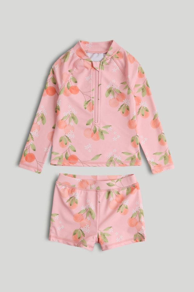Pink Sunsafe UPF50+ Rash Vest and Shorts Set