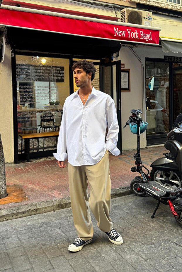 Basic Poplin Gömlek Beyaz - 2