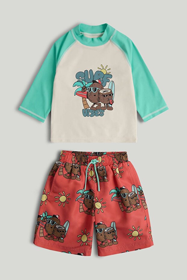 Sunsafe UPF50+ Rash Vest and Swim Shorts Set