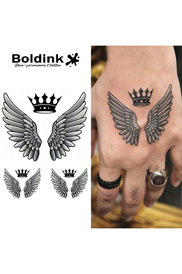 وشم مؤقت على شكل أجنحة B027-0810M، يدوم حتى 15 يومًا، تقنية جديدة سحرية مقاومة للماء شبه دائمة