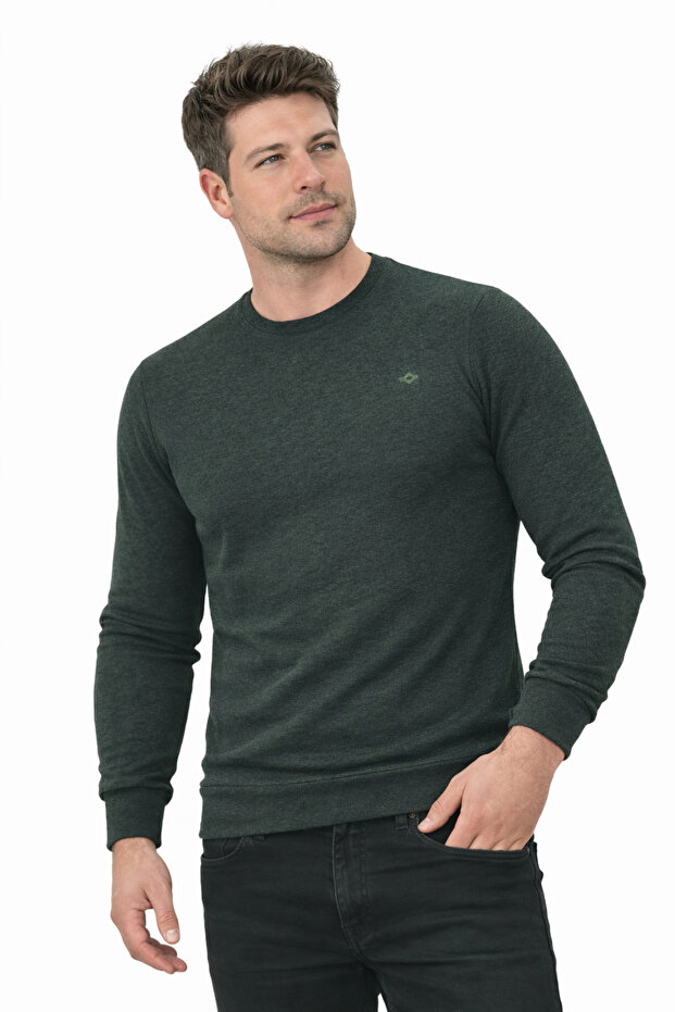 Men's Cotton Crew Neck Cuffed Thessaloniki Fabric Quality Long Sleeve Sweatshirt