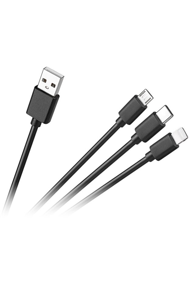 CABLU USB 3 IN 1 MICRO / C / LIGHTNING 1.2M C - 2