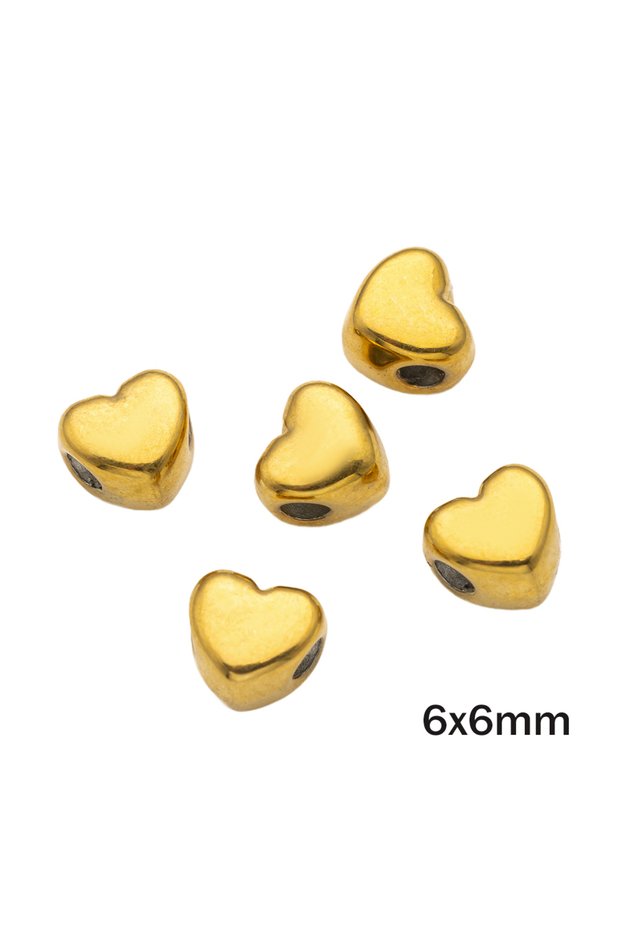 Heart 6x6mm 5pcs/Lot Stainless Steel Flower Star Shape Spacer Beads For DIY Necklace Bracelet Earrin