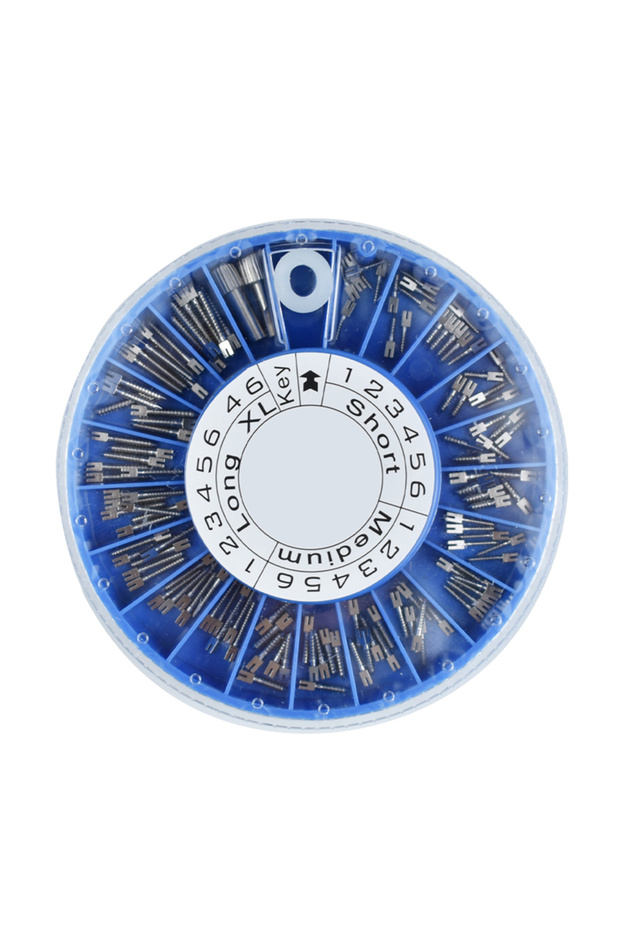 slivery Dental Stainless Steel Screw Post Gold Plated Screw Post 120Pcs Dental Materials for Dentist
