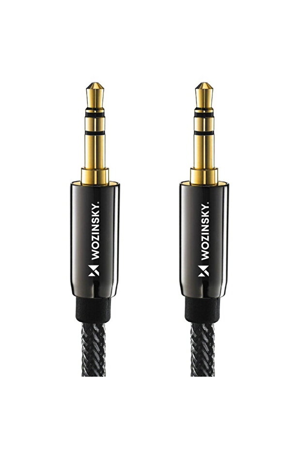 universal mini jack cable 2x AUX cable 2 m black - 3