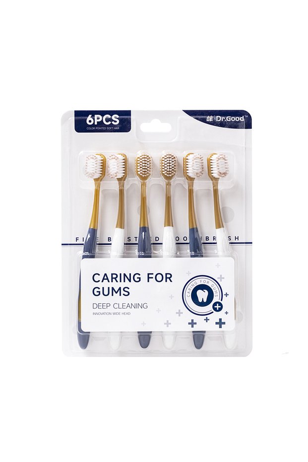 6pcs 6pcs manual wide head soft hair toothbrush for gentle oral cleaning for adults, couples, men an