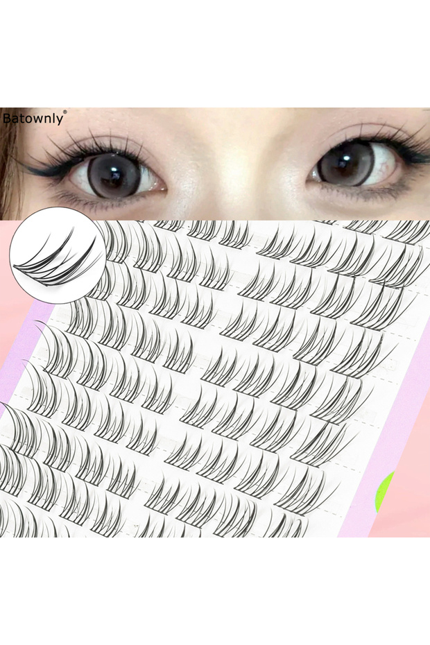 S507U040 80Pcs Fox Series Slanted Flying Cartoon Eye False Eyelashes Female Group Natural Simulation