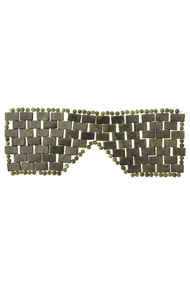 Medium green 1PC Natural Jade Face Eye Mask Cooling Eye Cover Sleep Massager Mask Care Tool Home Bea