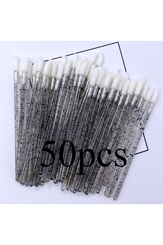 50pcs Black 50pcs Crystal Lip Brushes Eyelash Applicator Mascara Wands Brush Lipstickers Wands Make