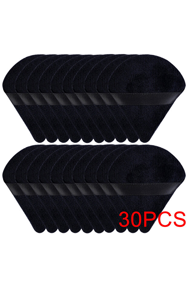 black 30pcs 20/30Pcs Triangle Velvet Powder Puff Wet Dry Use Makeup Sponge Cosmetics Blender Makeup