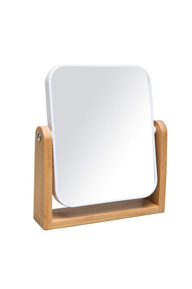 WHITE Travel Makeup Mirror with Stand 1X/3X Magnifying Double Sided 8 Inch Portable Table Desk Count