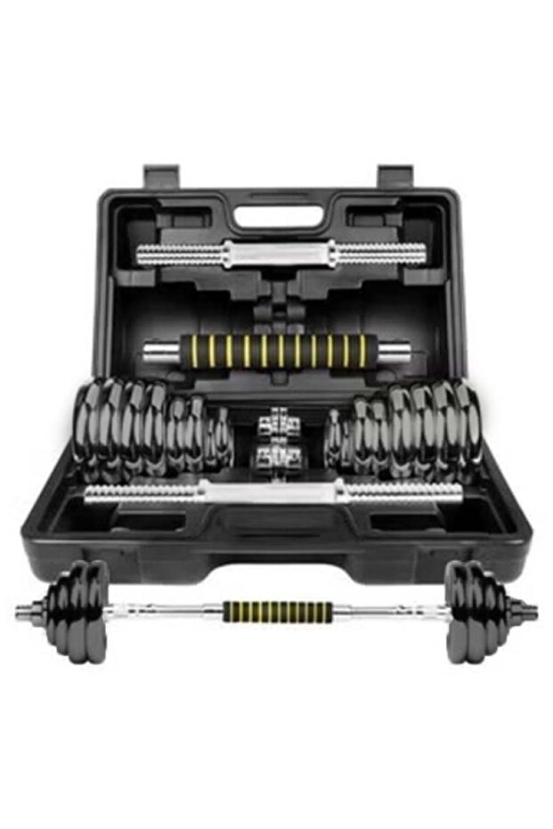 20kg Adjustable Dumbbell Set with Case and Connecting Rod
