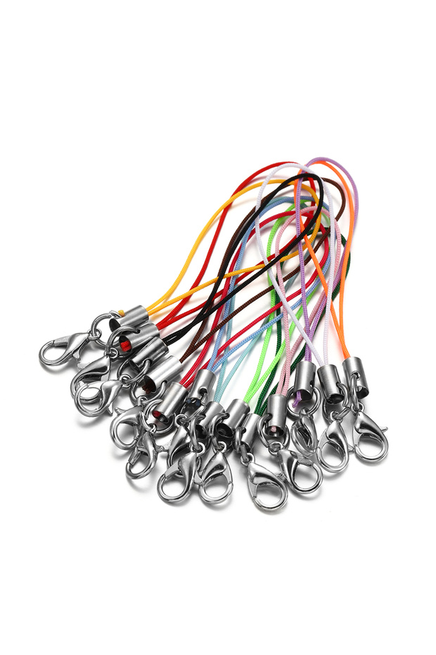 Random mixed 100pcs Strap Cord Lanyard Lariat Strap Cords Lobster Clasp Rope Keychains Hooks Mobile