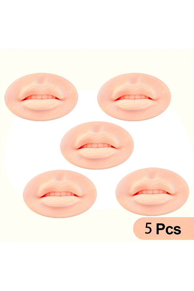 PAS008-5PCS 1/3/5pcs قالب ثلاثي الأبعاد لتدريب الشفاه من السيليكون الناعم مع أسنان، قابل لإعادة الاستخدام