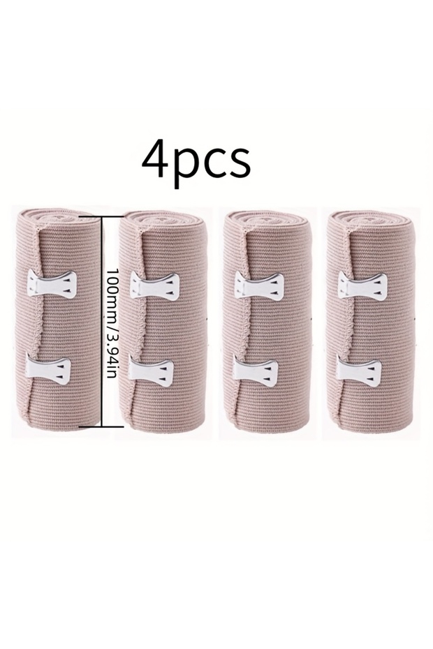 DUTRIEUX 4pc 3.94in x177.77in 3/4Pack Adjustable Elastic Bandages Universal Fit Stretches to 177.77i