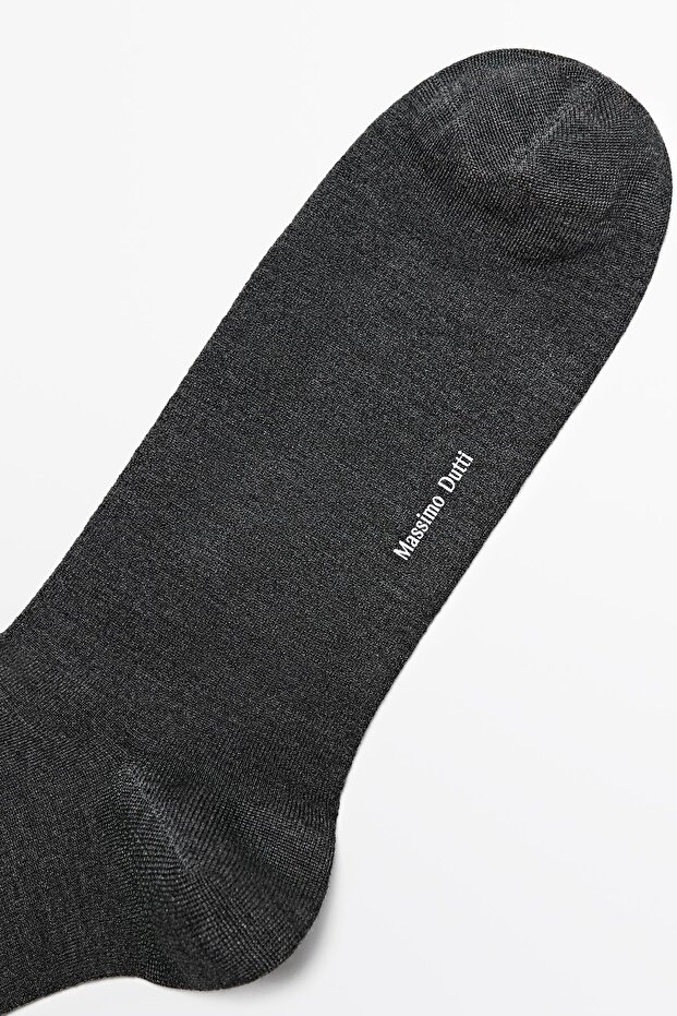 İpekli düz triko çorap - 4