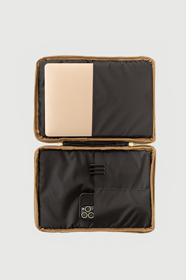 حقيبة مصونور الكبيرة باللون البني مقاس 13 بوصة - 3