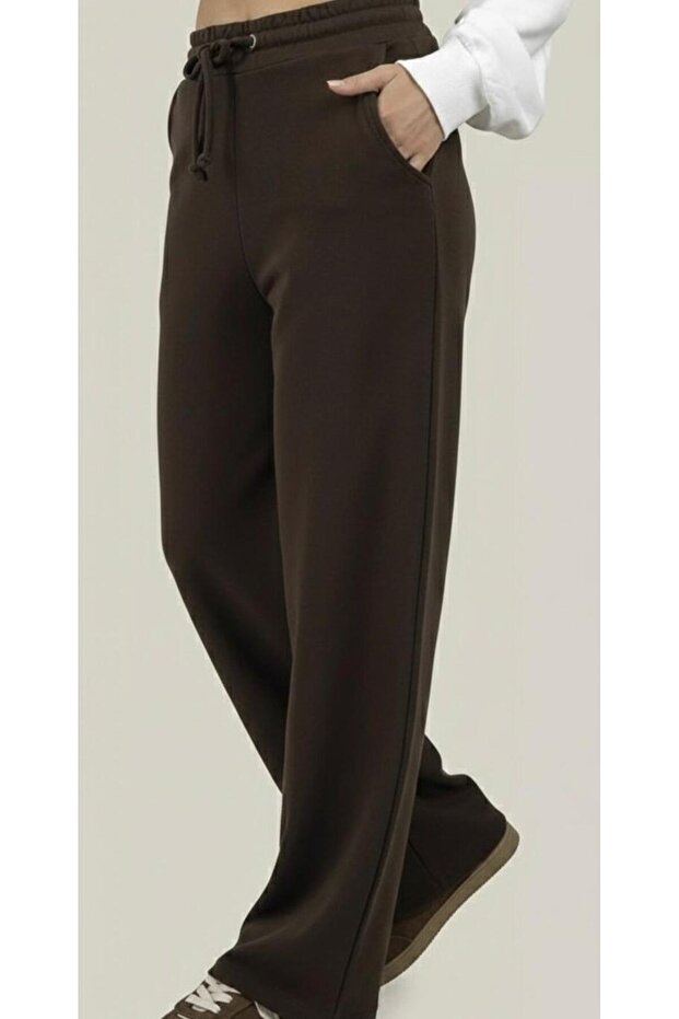 Cotton Comfortable Women's Sweatpants with Wide Leg Pockets