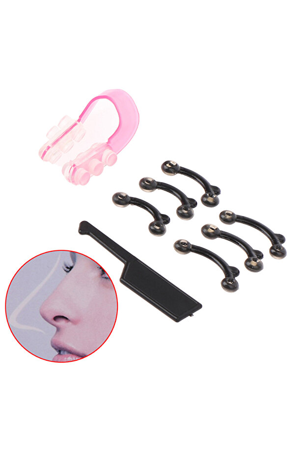1 set 6Pcs/Set Beauty Nose Clip Nose Up Lifting Shaping Clip Corrector Massage Tool Clipper Shaper B
