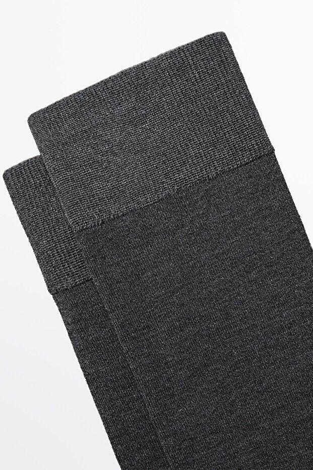 İpekli düz triko çorap - 3