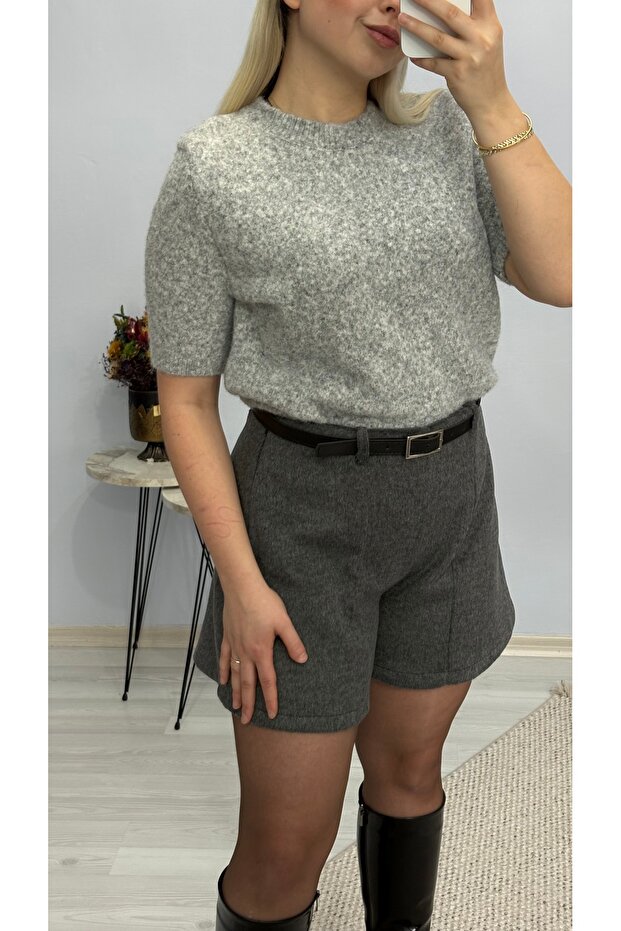 KEMERLİ KAŞE ŞORT - 1