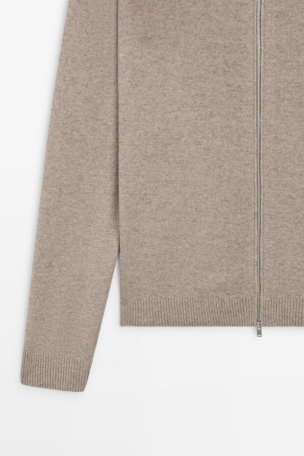 Yünlü kapüşonlu triko hırka - 7