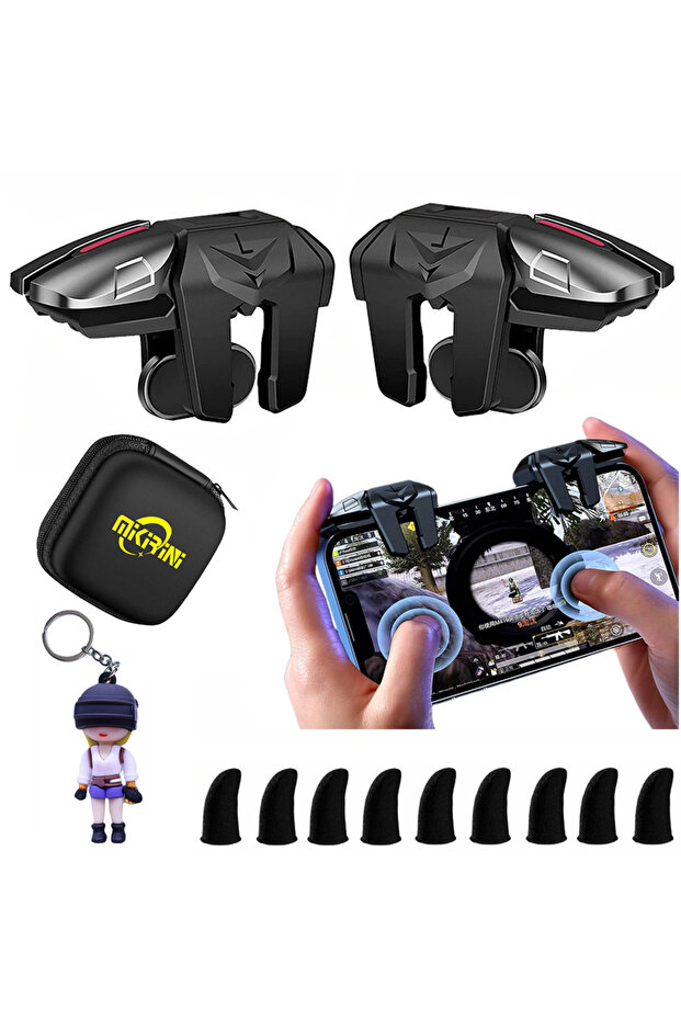 وحدة تحكم ألعاب محمولة 13 في 1 لألعاب PUBG/Call of Duty، مزودة بـ L2R2 و4 أزرار تحكم لأجهزة iPhone/Android