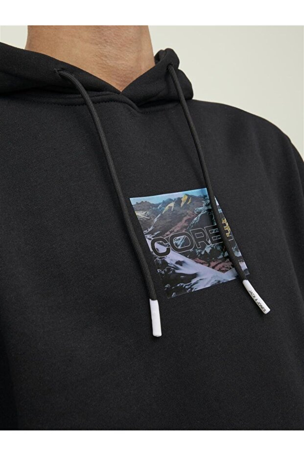 Kapüsonlu Baskili Sweatshirt - 6