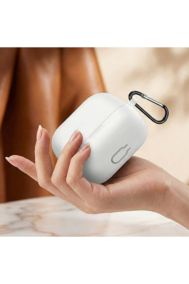 حافظة Ank3r Soundcore K20i من السيليكون غير اللامع باللون الأبيض مع جهاز تعليق