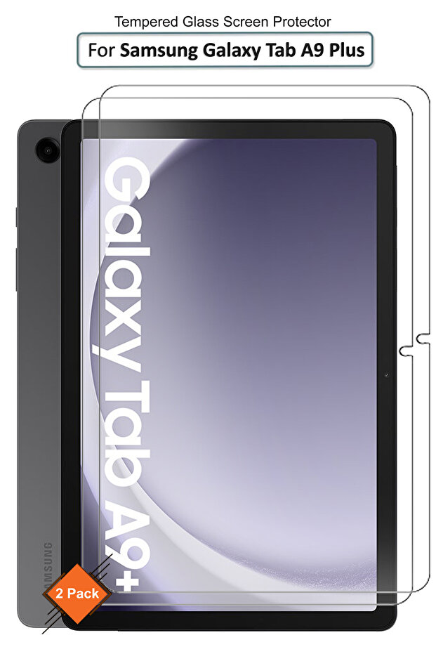 2 Pack Samsung Galaxy Tab A9 Plus 11 inch - Premium Tempered Glass Screen Protector