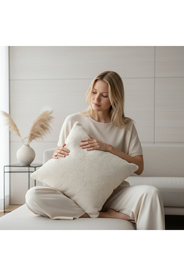 Micro Textured Decorative Throw Pillow – Soft Textured Stylish Design