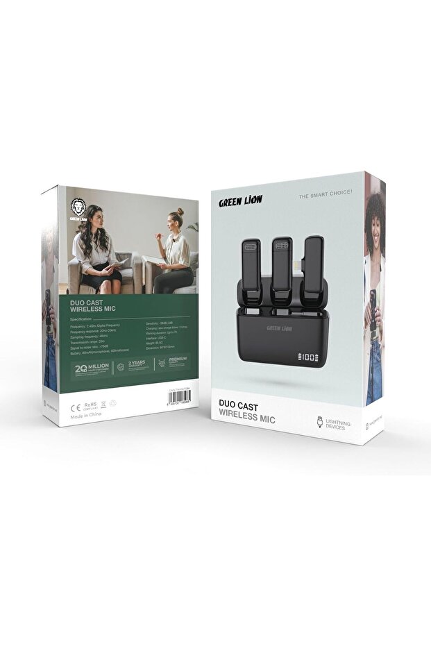 GM-85X 3 In 1 Wireless Microphone, LED Display, 6H Working Time, USB-C/Lightning Head/Cam