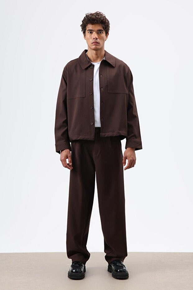 سترة ريلاكس فيت باللون البني - 5