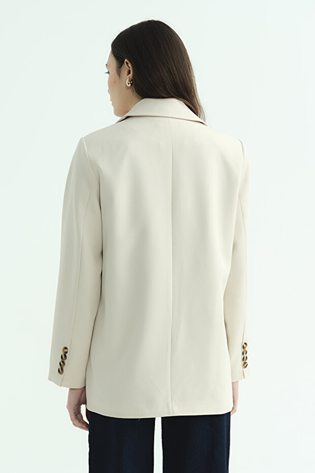 سترة مزدوجة الصدر مزينة بالأحجار - 7