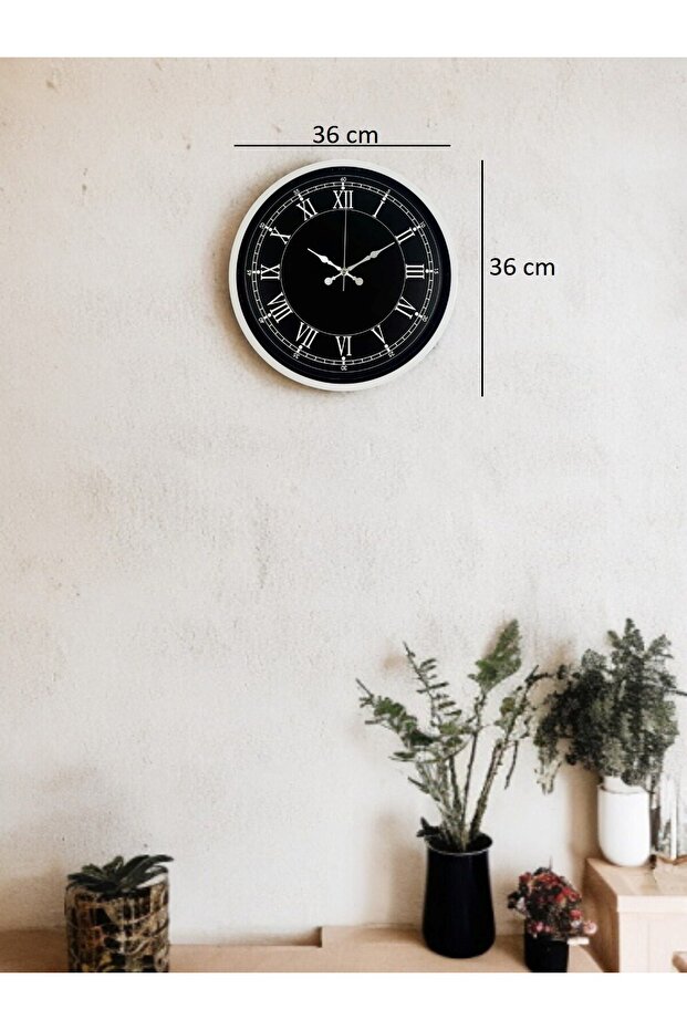 ساعة حائط مزخرفة مقاس 36 سم - 5