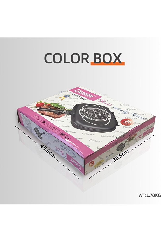 مقلاة شواء مزدوجة الجوانب مقاس 36 سم - 6