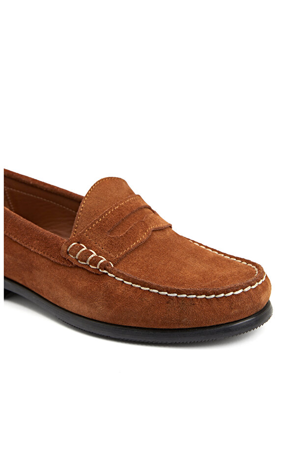 Taba Kadın Deri Loafer - 6