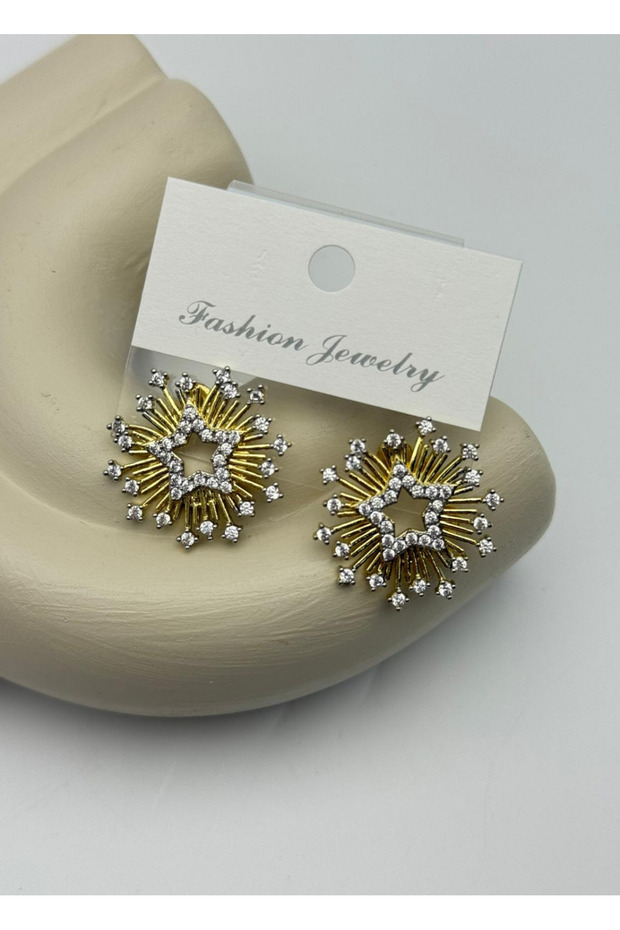 Vip Gold Stone Star Earrings - 26Vipkp20