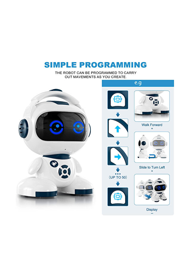 Interactive Intelligent Robot with Remote Control with Expressive LED Screen, 2.4GHz, Programming - 6