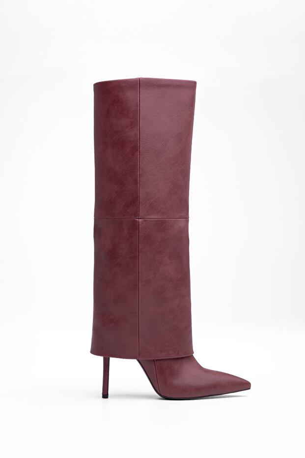 Comfortable Stylish Heeled Long Boots Pointed Toe Thin Heel Women's Boots Daily Below-The-Knee Boots