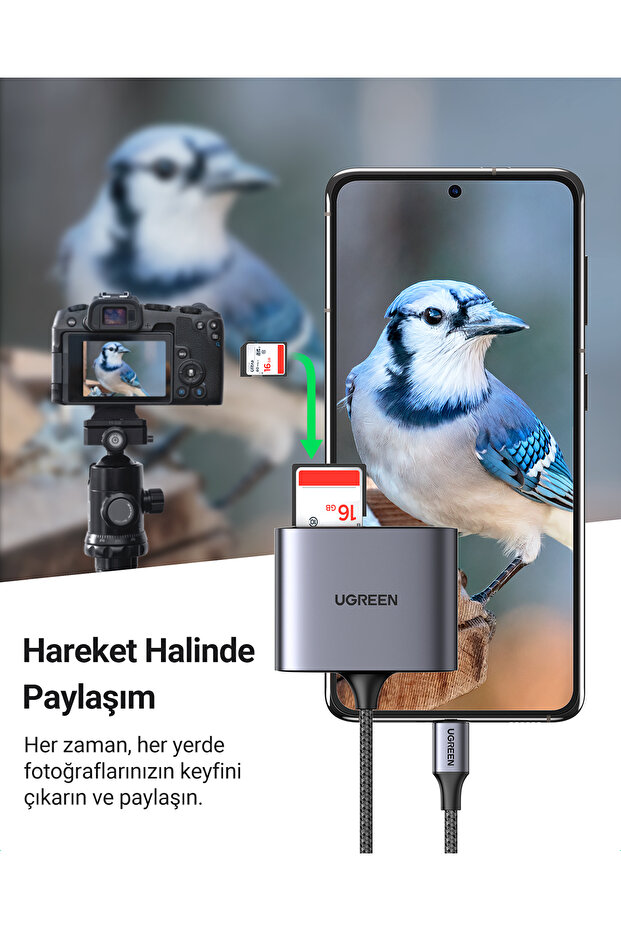 USB-C Multifunction Card Reader SD/TF+USB Gray - 3