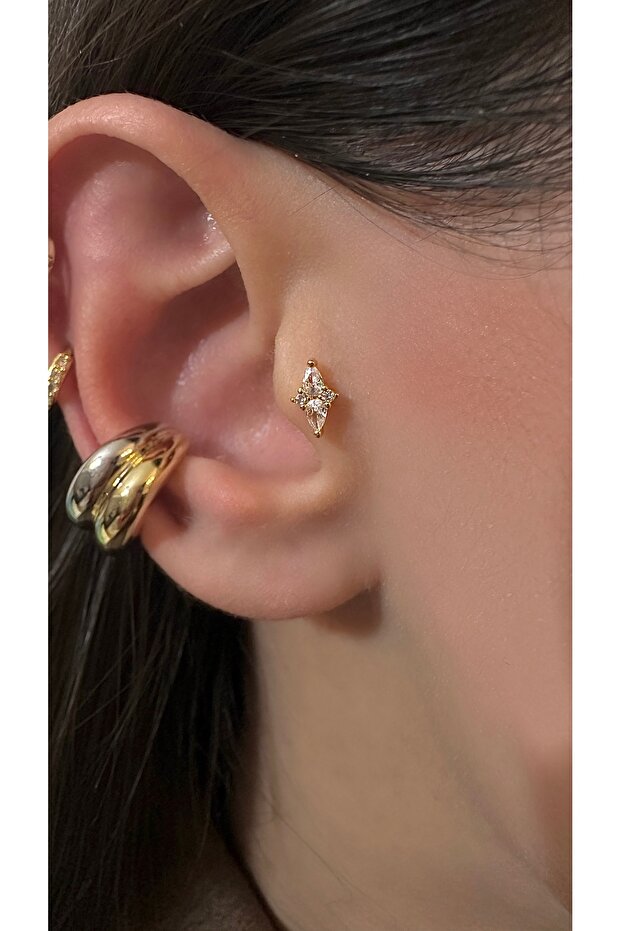 Çelik Damla Taşlar Piercing - 1