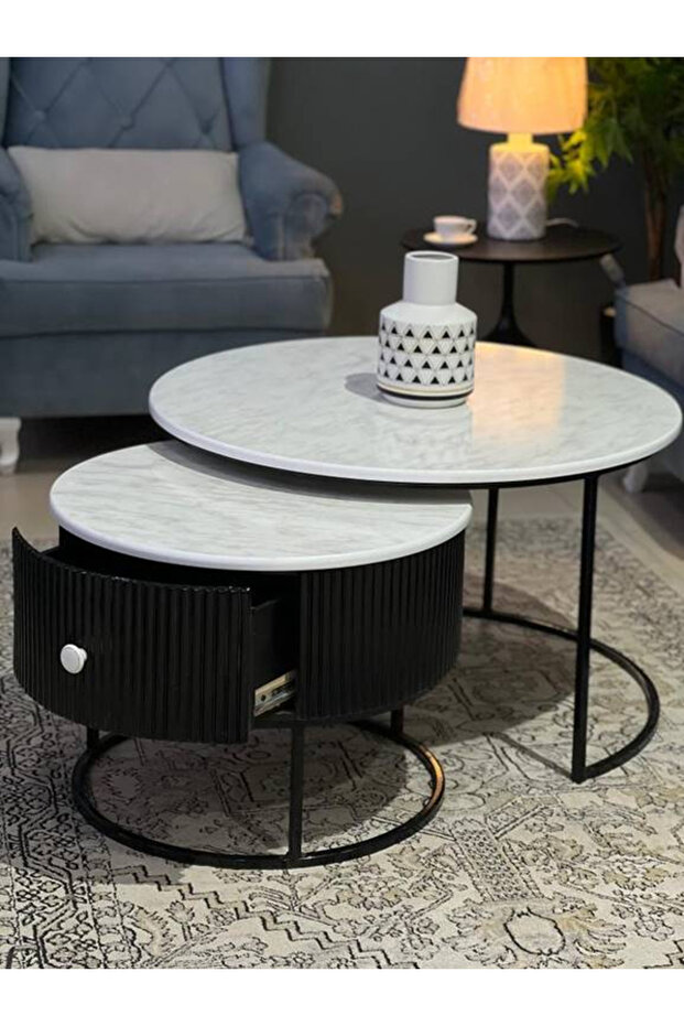 طقم طاولتين بد رج اسود - 1