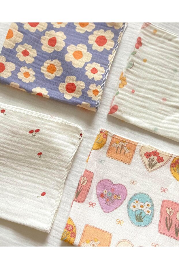 Müslin Mendil Seti (4'lü) - Daisy Blue - 2