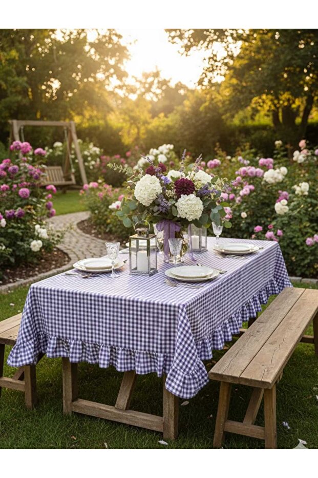 Ruffled Gingham Tablecloth - 3